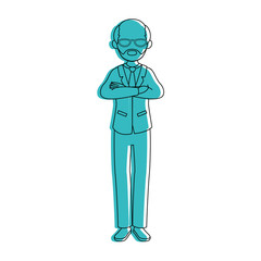 isolated standing old man icon vector illustration graphic design