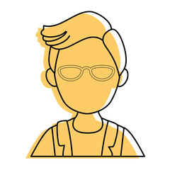 isolated upperbody young man icon vector illustration graphic design