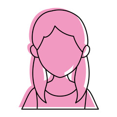 isolated young woman upperbody icon vector illustration graphic design