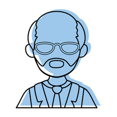 isolated old man upperbody icon vector illustration graphic design