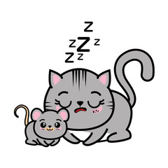 isolated cat and mouse icon vector illustration graphic design