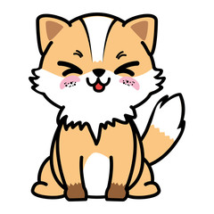 isolated cute standing fox icon vector illustration graphic design