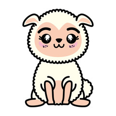 isolated cute standing sheep icon vector illustration graphic design