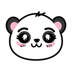 cute panda bear face icon vector illustration graphic design