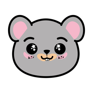 isolated cute mouse face icon vector illustration graphic design