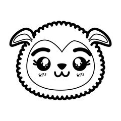 isolated cute sheep face