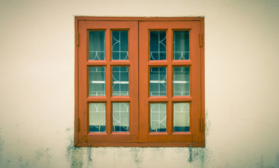 Brown Windows Frame on Grunge Background Vintage Style