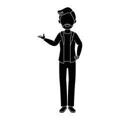 isolated standing young man icon vector illustration graphic design