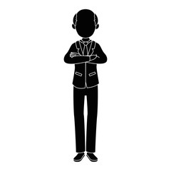 isolated standing old man icon vector illustration graphic design