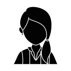 isolated young woman upperbody icon vector illustration graphic design