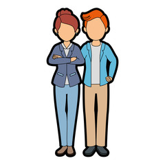 isolated young couple icon vector illustration graphic design