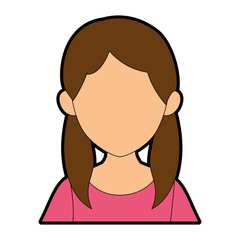 isolated young woman upperbody icon vector illustration graphic design