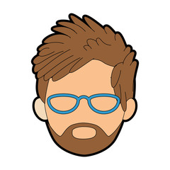 isolated young man face icon vector illustration graphic design