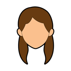 isolated young woman face icon vector illustration graphic design