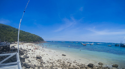 view of the beach known for surfing, sea sand sun, aloha enjoy holiday