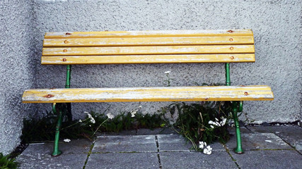 Holzbank in Reykjavik Island