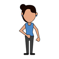 woman cartoon isolated casual