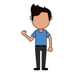 man cartoon isolated casual