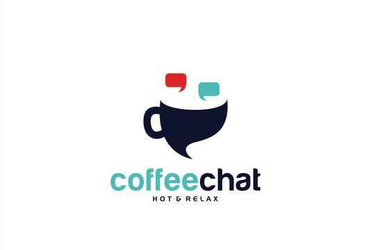 Coffee Chat Logo Template Design Vector, Emblem, Design Concept, Creative Symbol, Icon