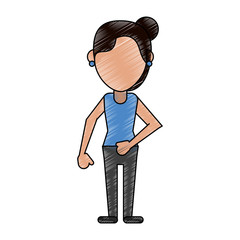 woman cartoon isolated casual