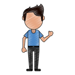 man cartoon isolated casual