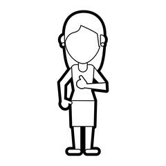 woman cartoon isolated casual