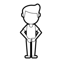 man cartoon isolated casual