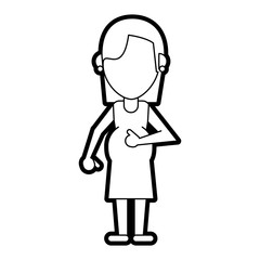 woman cartoon isolated casual
