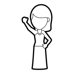 woman cartoon isolated casual