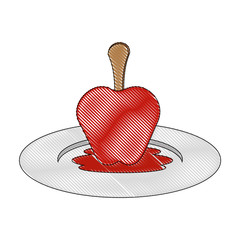 isolated caramel apple icon vector illustration graphic design