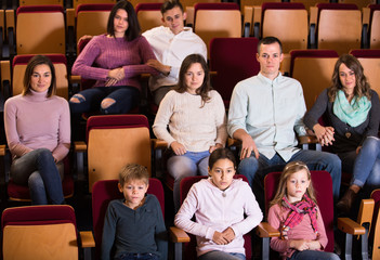 Audience attentively watching a movie