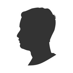 Man avatar profile view. Isolated male face silhouette or icon . Vector illustration.