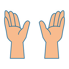 isolated two opened hands icon vector illustration graphic design