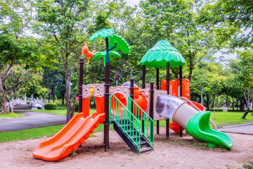 Colorful playground equipment.