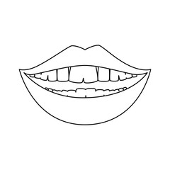 isolated mouth smiling icon vector illustration graphic design