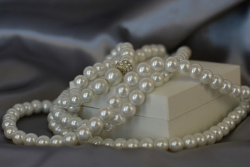 Silver Satin and pearls