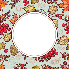 Autumn leaf ornamental frame.