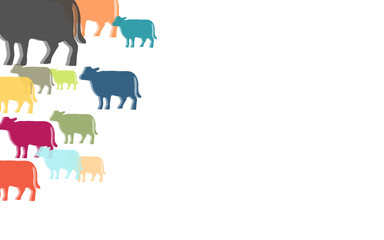 Hintergrund aus bunten Kühen
