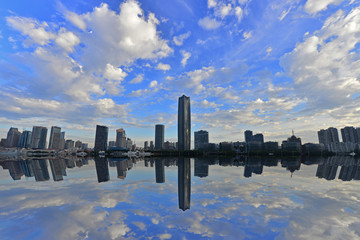 Fototapeta premium Shanghai world financial center skyscrapers