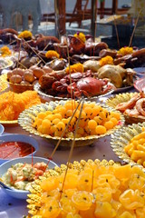 Food offerings for the gods thai culture