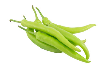 green peppers isolated on white background