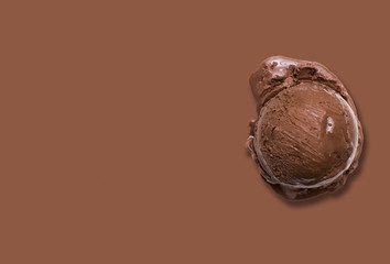 chocolate ice cream on brown background