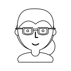 Obraz na płótnie Canvas Woman with glasses cartoon
