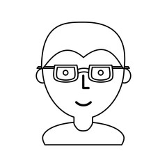 Obraz na płótnie Canvas Man with glasses cartoon