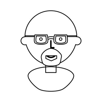 Man with glasses cartoon