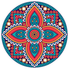 Flower Mandala. Vintage decorative elements. Oriental pattern, vector illustration. Islam, Arabic, Indian, moroccan,spain, turkish, pakistan, chinese, mystic, ottoman motifs. Coloring book page