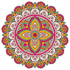 Flower Mandala. Vintage decorative elements. Oriental pattern, vector illustration. Islam, Arabic, Indian, moroccan,spain, turkish, pakistan, chinese, mystic, ottoman motifs. Coloring book page