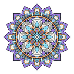 Flower Mandala. Vintage decorative elements. Oriental pattern, vector illustration. Islam, Arabic, Indian, moroccan,spain, turkish, pakistan, chinese, mystic, ottoman motifs. Coloring book page