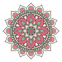 Flower Mandala. Vintage decorative elements. Oriental pattern, vector illustration. Islam, Arabic, Indian, moroccan,spain, turkish, pakistan, chinese, mystic, ottoman motifs. Coloring book page