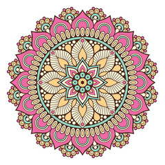 Flower Mandala. Vintage decorative elements. Oriental pattern, vector illustration. Islam, Arabic, Indian, moroccan,spain, turkish, pakistan, chinese, mystic, ottoman motifs. Coloring book page